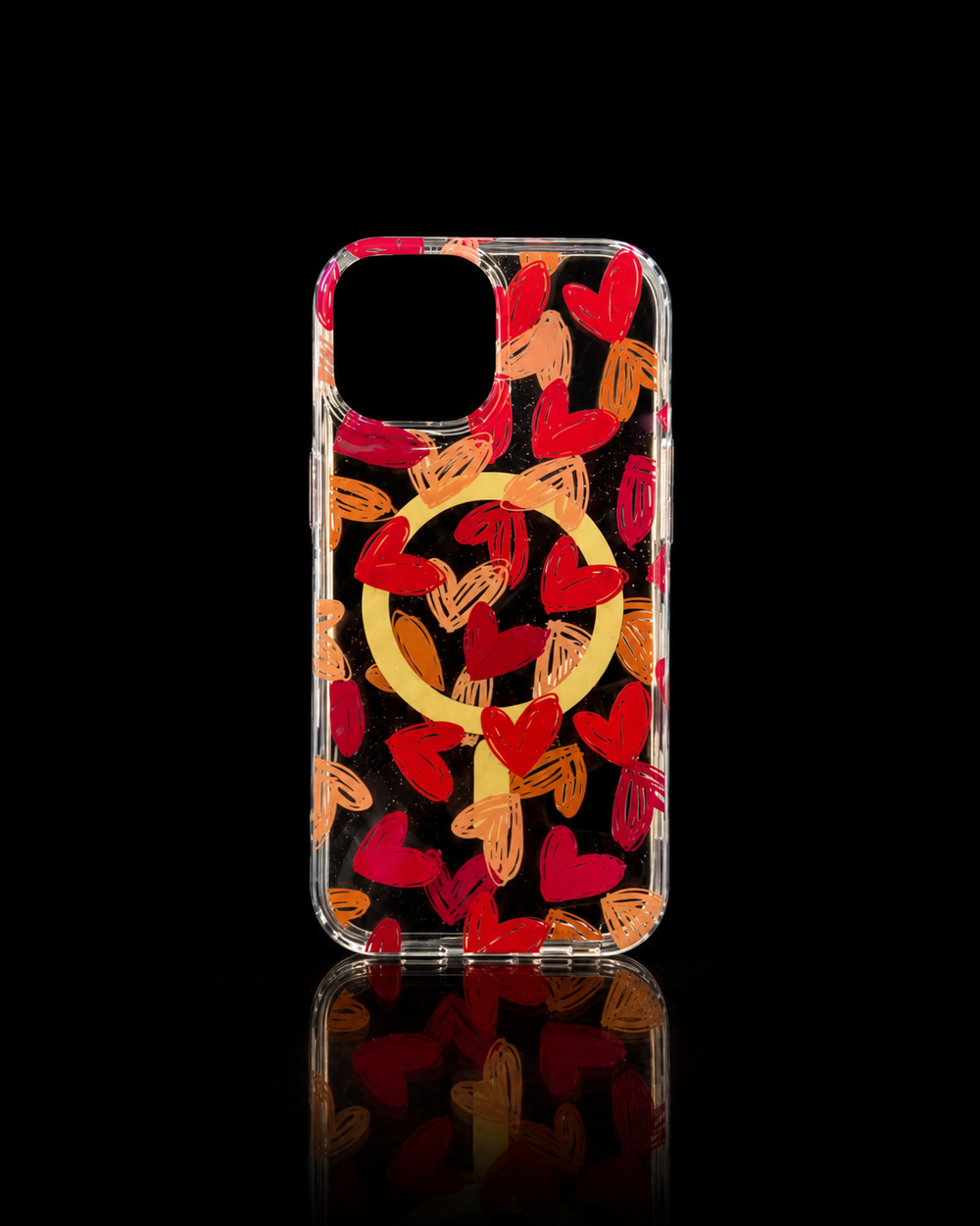 Golden Heart Clear Case