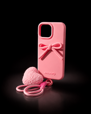 Blush Bow Heart Charm Case