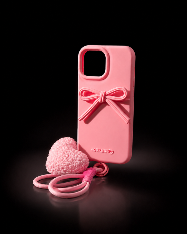 Blush Bow Heart Charm Case
