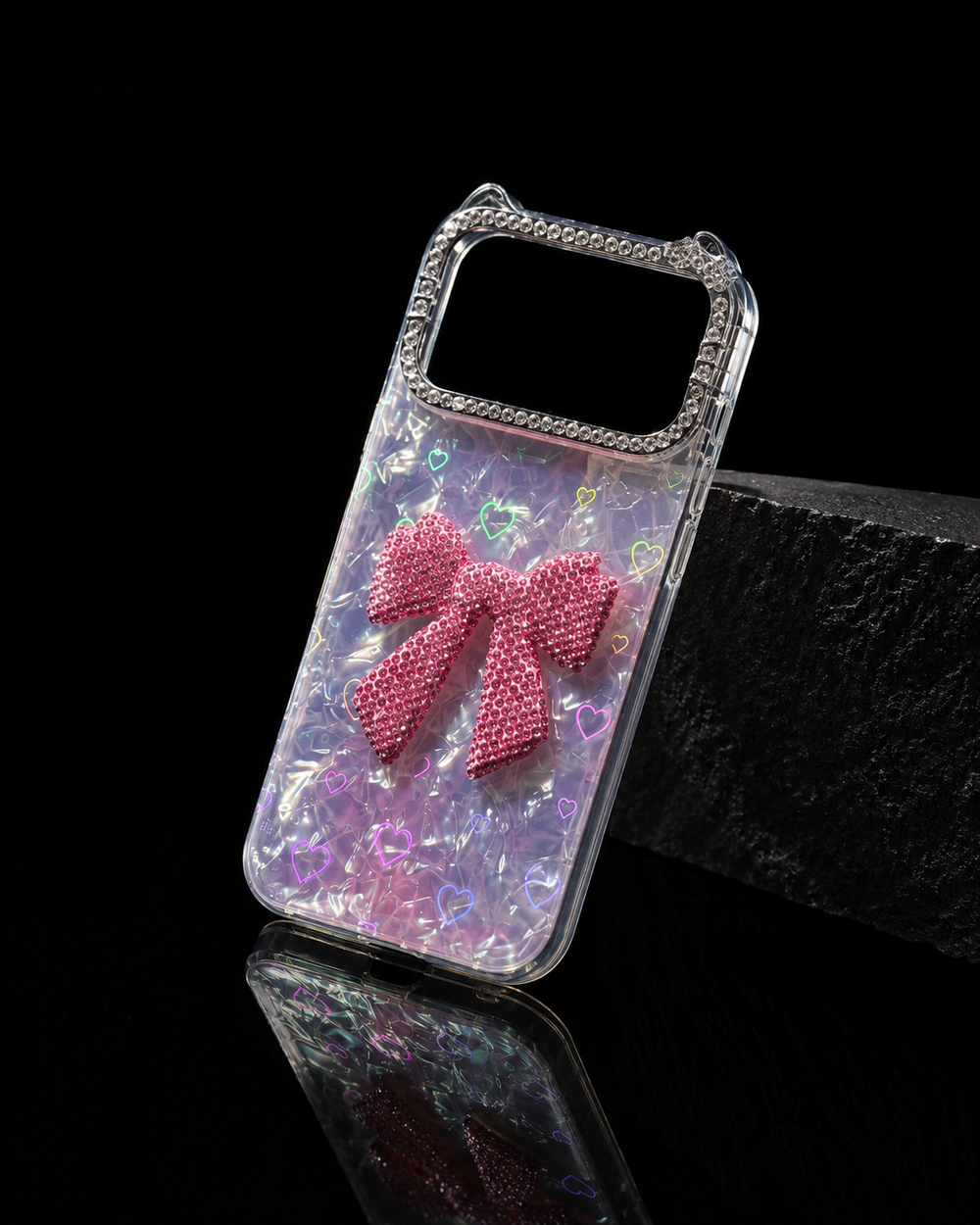 Pink Crystal Bow Case