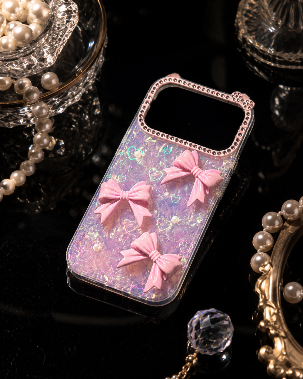 Blush Bow Pearl Case