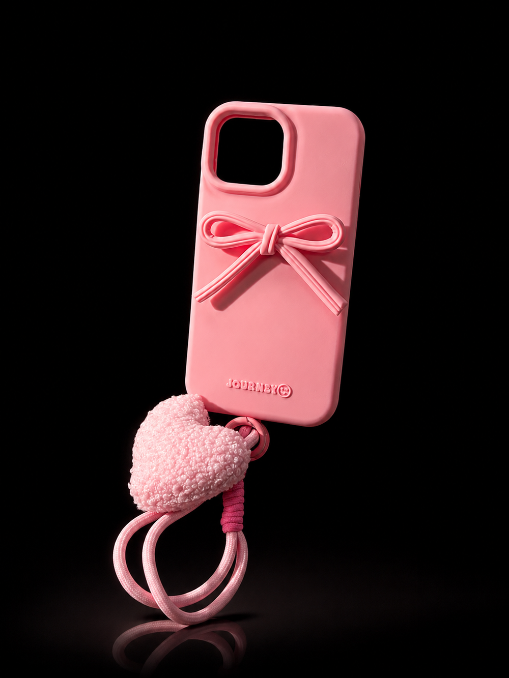 Blush Bow Heart Charm Case